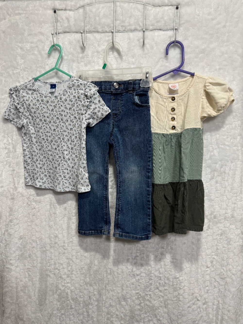 Girls clothes jeans, t-shirt and dress bundle lot size 3T